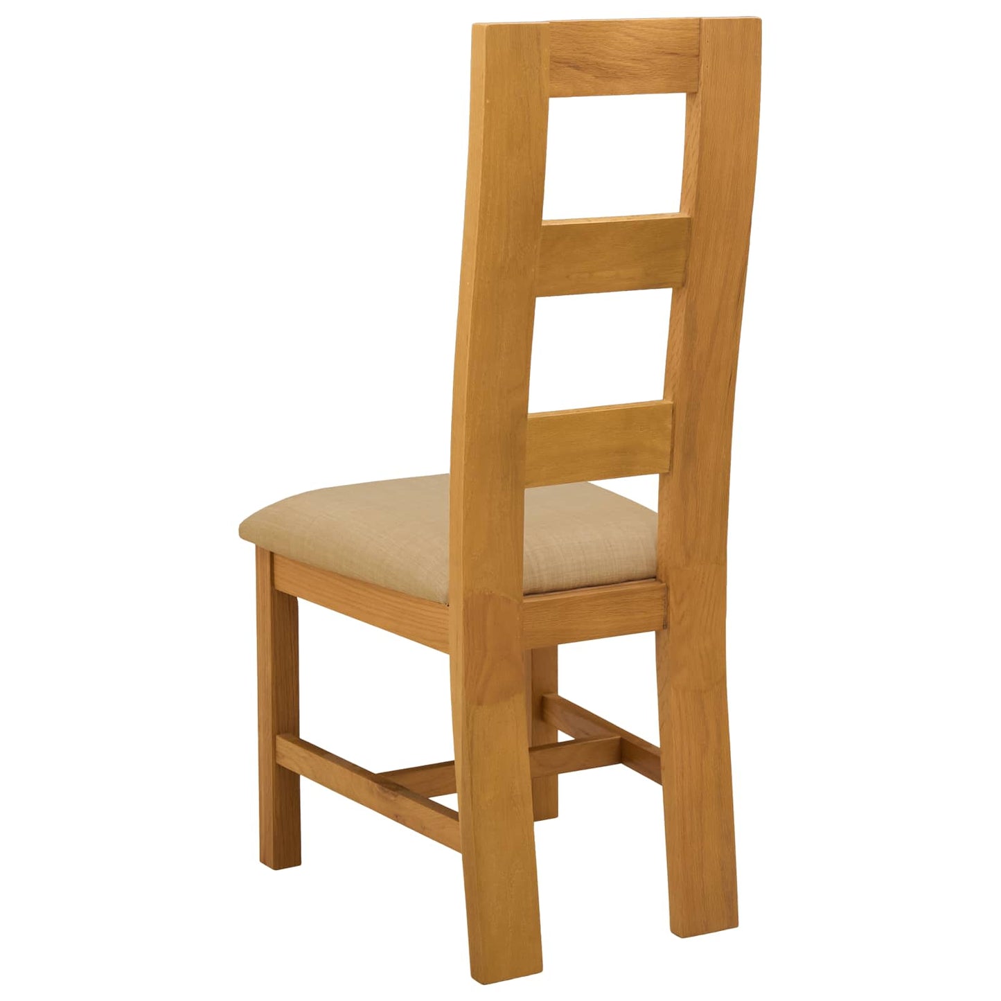 vidaXL Dining Chair 2 pcs Solid Oak Wood Beige 45 x 51 x 105 cm 5