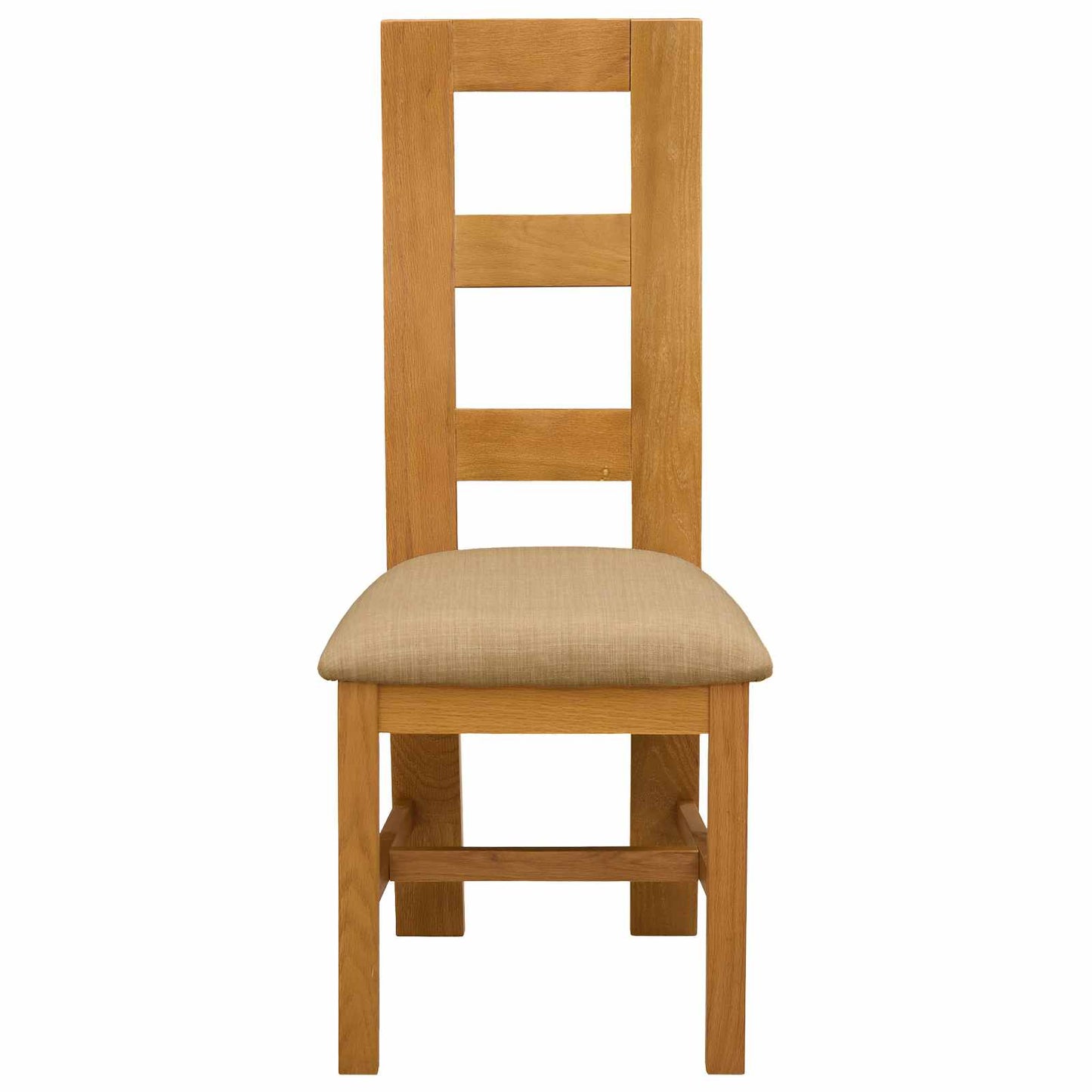vidaXL Dining Chair 2 pcs Solid Oak Wood Beige 45 x 51 x 105 cm 3