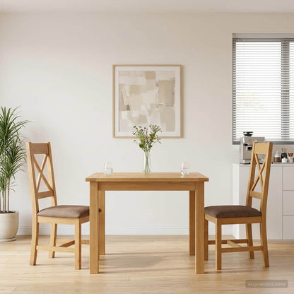 vidaXL Dining Chair 2 pcs Solid Oak Wood Grey 45 x 54 x 105 cm 1