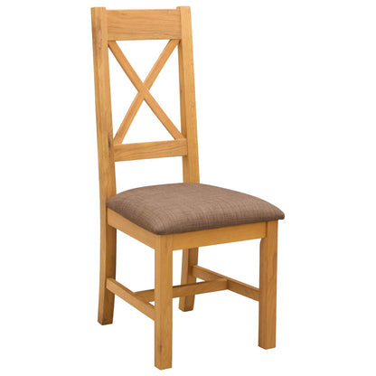 vidaXL Dining Chair 2 pcs Solid Oak Wood Grey 45 x 54 x 105 cm 2