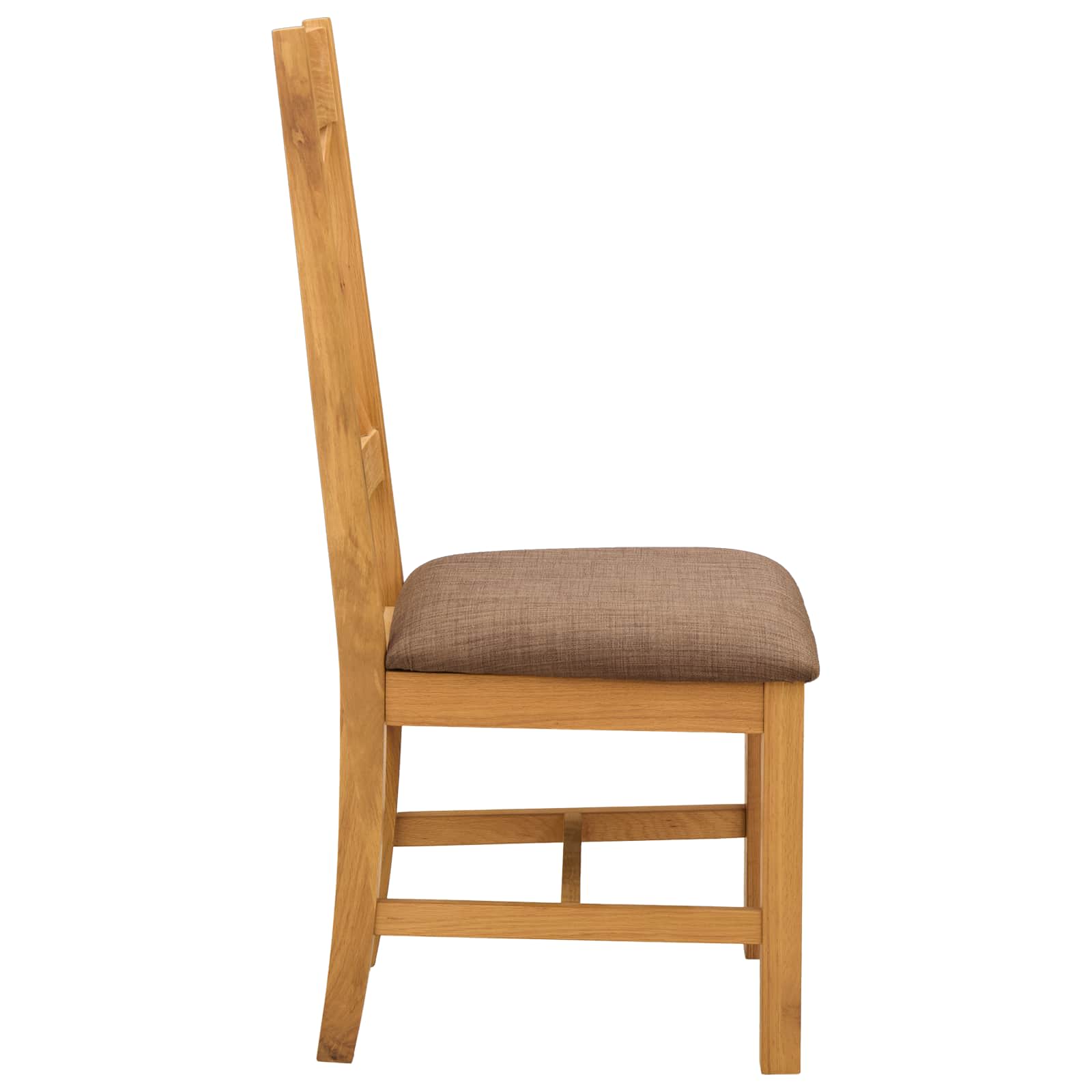 vidaXL Dining Chair 2 pcs Solid Oak Wood Grey 45 x 54 x 105 cm 4