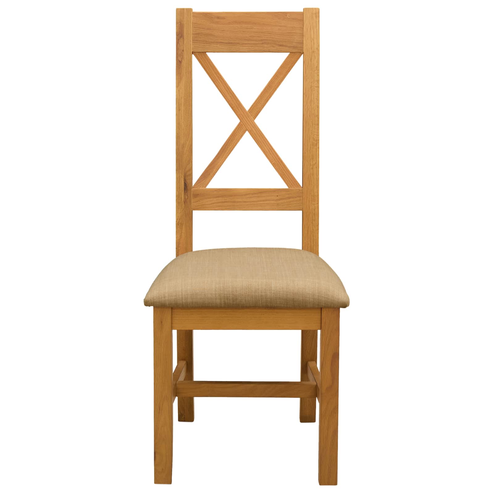 vidaXL Dining Chair 2 pcs Solid Oak Wood Beige 45 x 54 x 105 cm 3