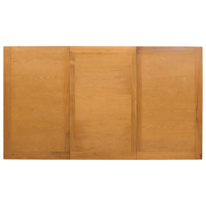 vidaXL Dining Table 150 x 85 x 75 cm Solid Oak Wood Natural 4