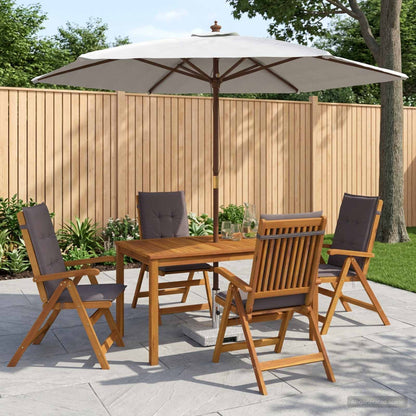 Outdoor Dining Set with Parasol 6 pcs 4-Seaters Anthracite 4