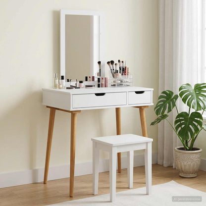 vidaXL Dressing Table Set FAUSKE 3 pcs White 76 x 50 x 143 cm 76 cm