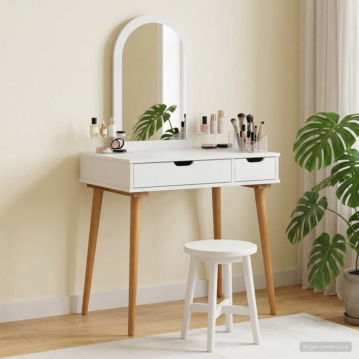vidaXL Dressing Table Set FAUSKE 3 pcs White 76 x 50 x 143 cm 76 cm