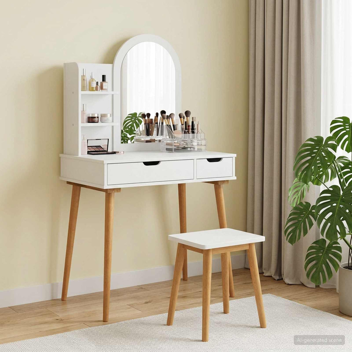 vidaXL Dressing Table Set FAUSKE 3 pcs White 76 x 50 x 143 cm 76 cm
