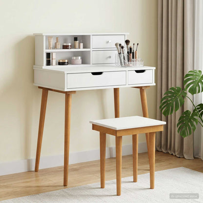 vidaXL Dressing Table Set FAUSKE 3 pcs White 76 x 50 x 143 cm 76 cm