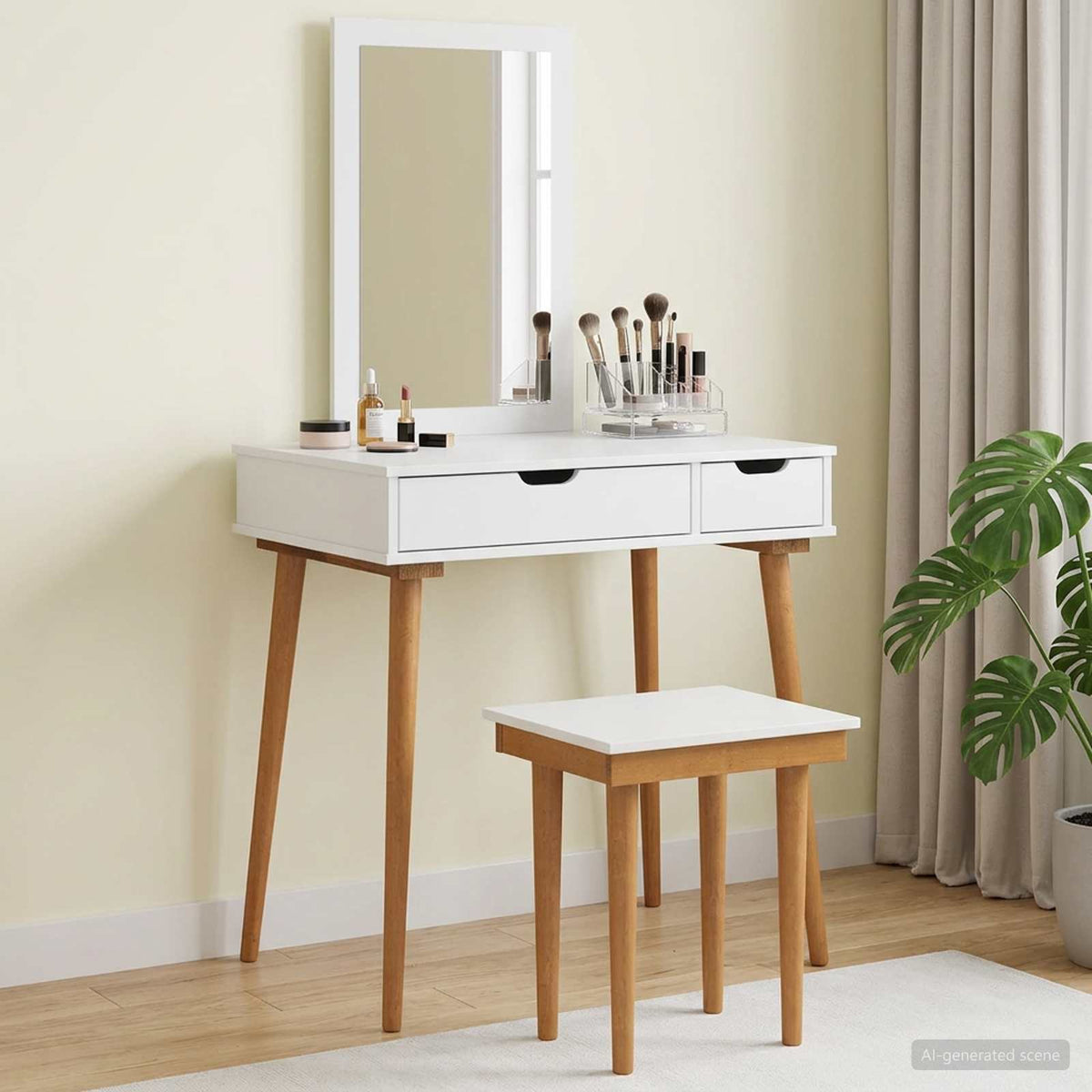 vidaXL Dressing Table Set FAUSKE 3 pcs White 76 x 50 x 143 cm 76 cm