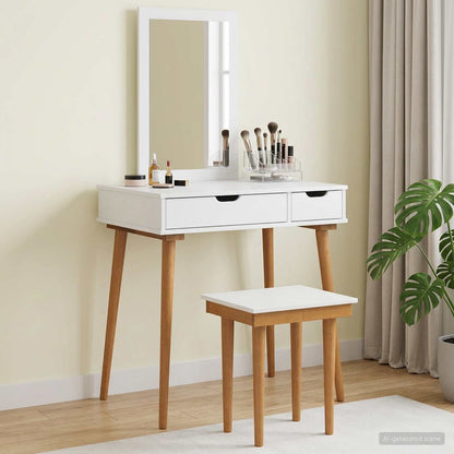 vidaXL Dressing Table Set FAUSKE 3 pcs White 76 x 50 x 143 cm 76 cm