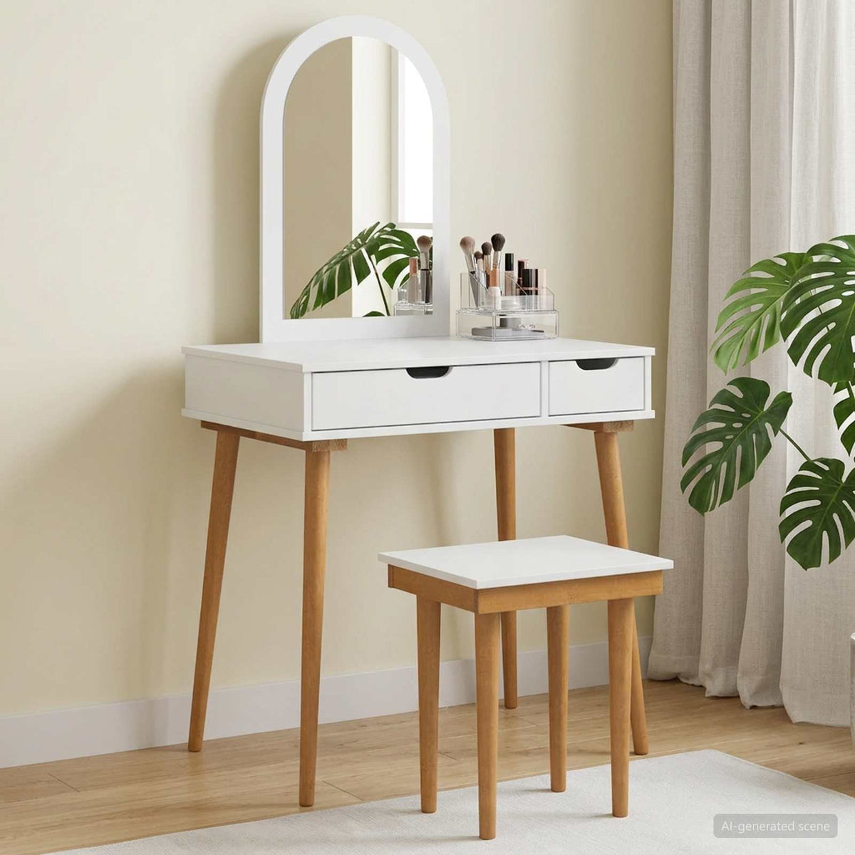 vidaXL Dressing Table Set FAUSKE 3 pcs White 76 x 50 x 143 cm 76 cm