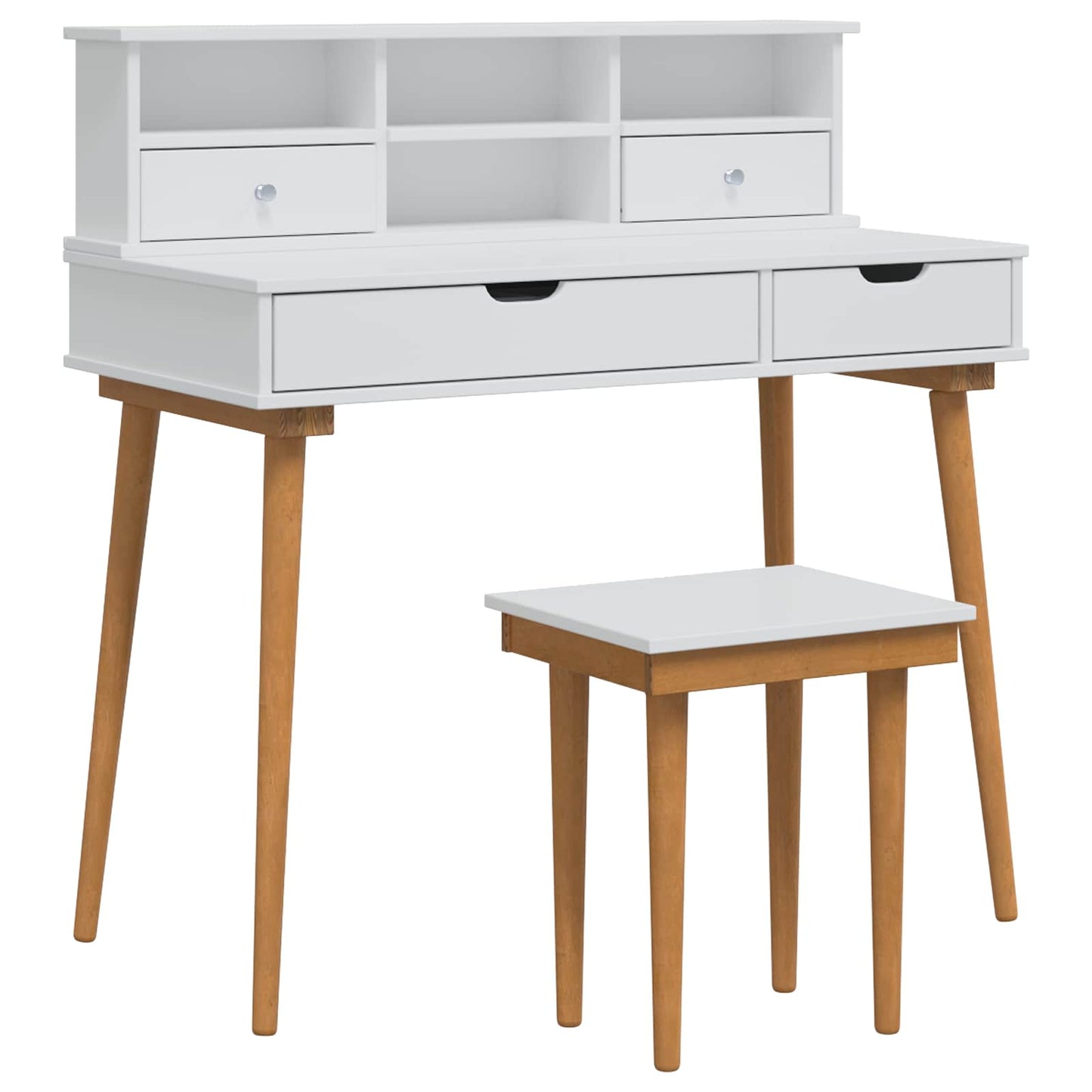 vidaXL Dressing Table Set FAUSKE 3 pcs White 100 x 50 x 103.5 cm 2