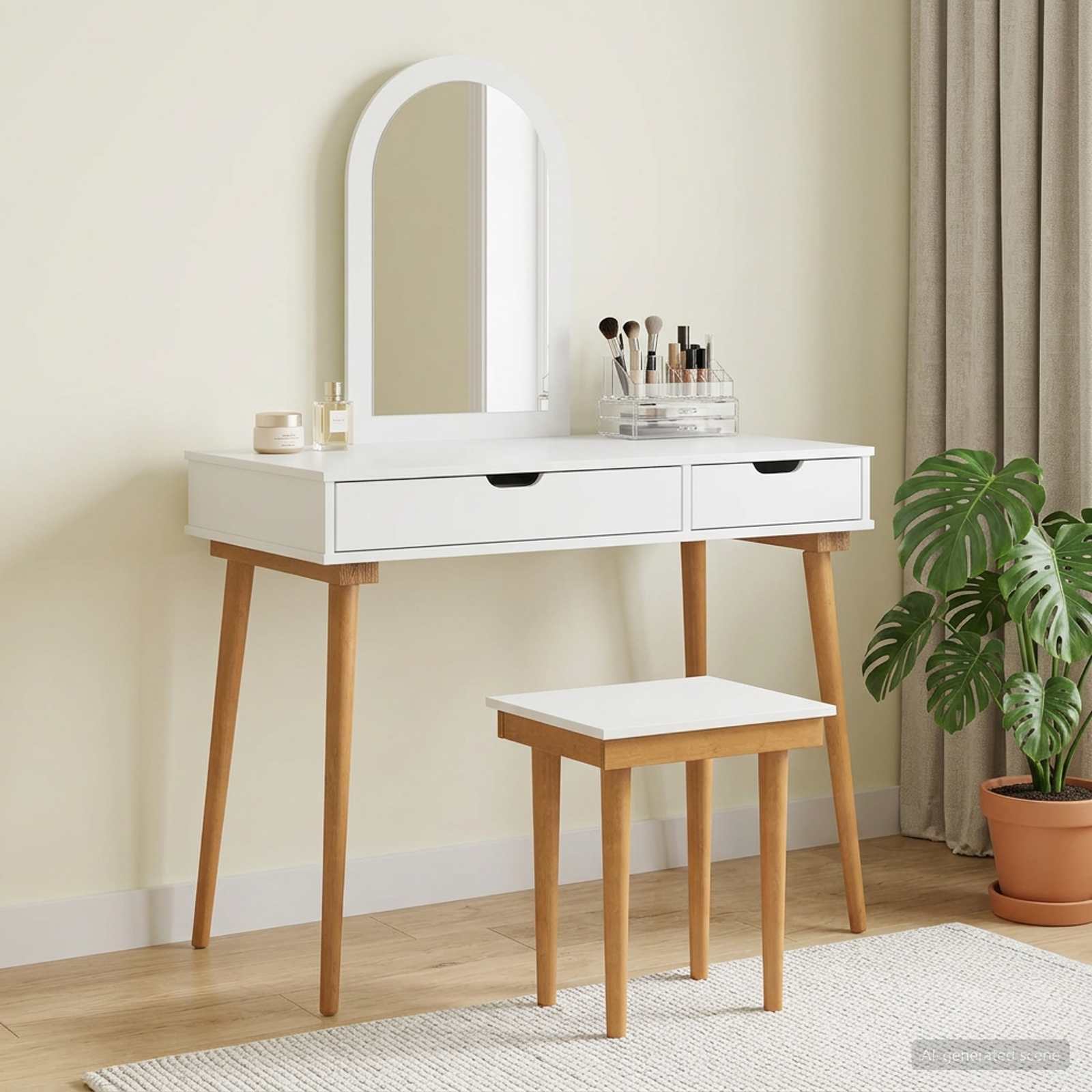 vidaXL Dressing Table Set FAUSKE 3 pcs White 100 x 50 x 143 cm 1