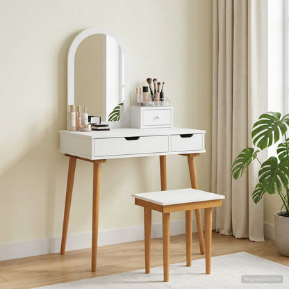 vidaXL Dressing Table Set FAUSKE 4 pcs White 76 x 50 x 143 cm 1