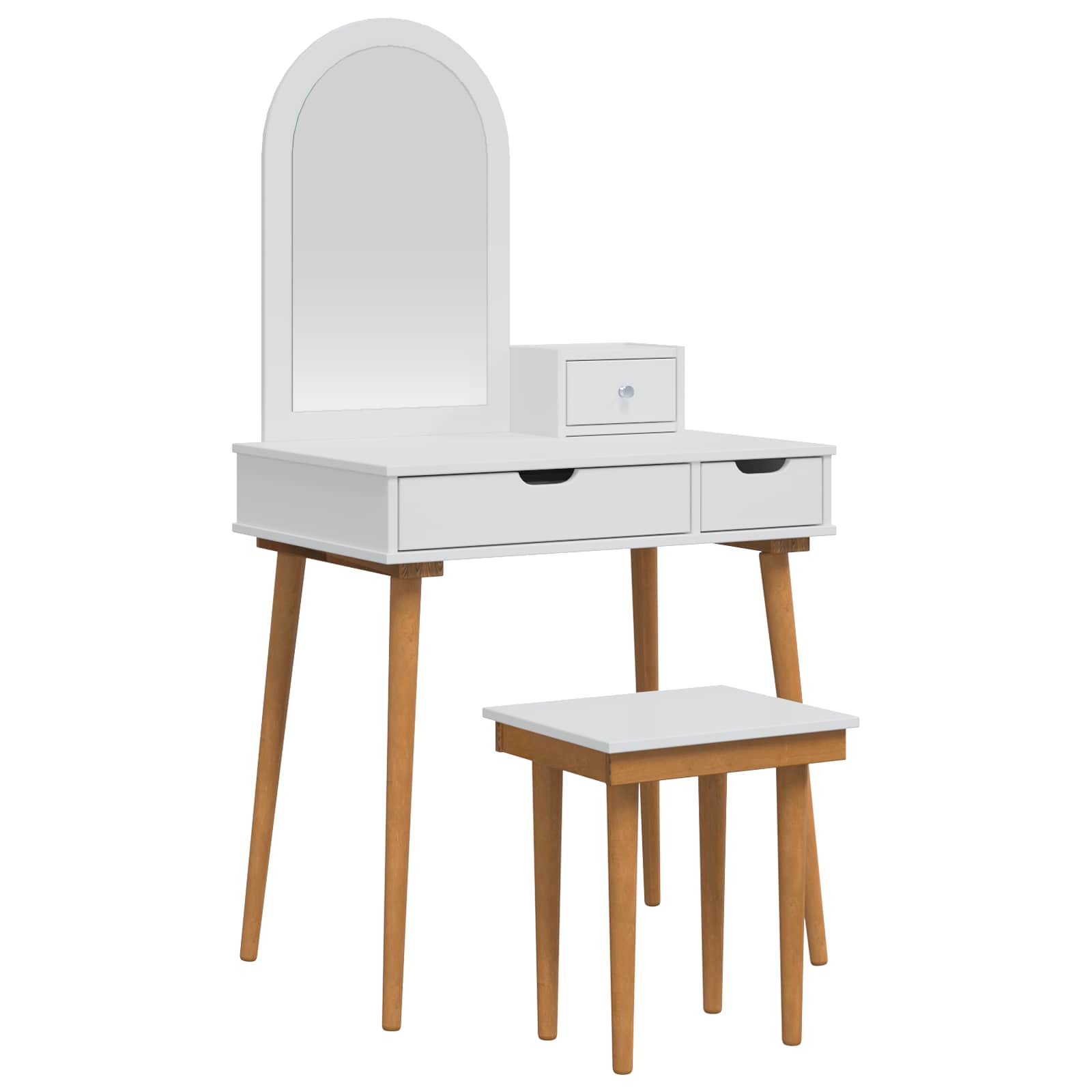 vidaXL Dressing Table Set FAUSKE 4 pcs White 76 x 50 x 143 cm 2