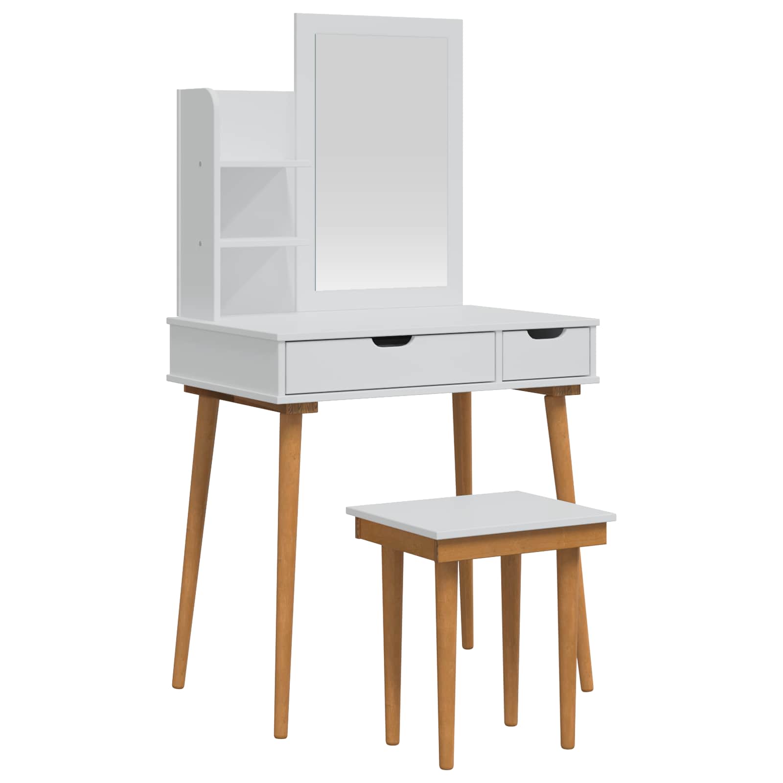 vidaXL Dressing Table Set FAUSKE 4 pcs White 76 x 50 x 143 cm 2