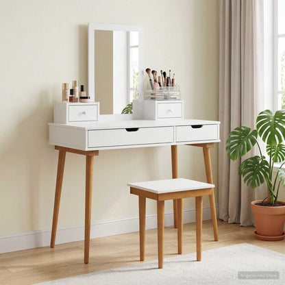 vidaXL Dressing Table Set FAUSKE 5 pcs White 100 x 50 x 143 cm 1
