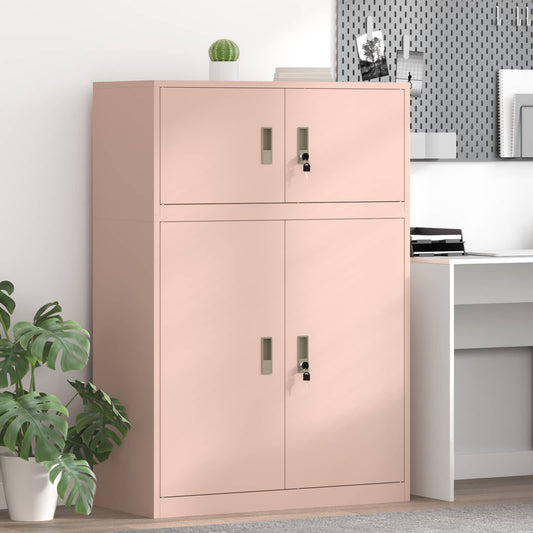 Storage Cabinet 2 pcs 90 x 40 x 130 cm Steel Width 90 cm 90 cm