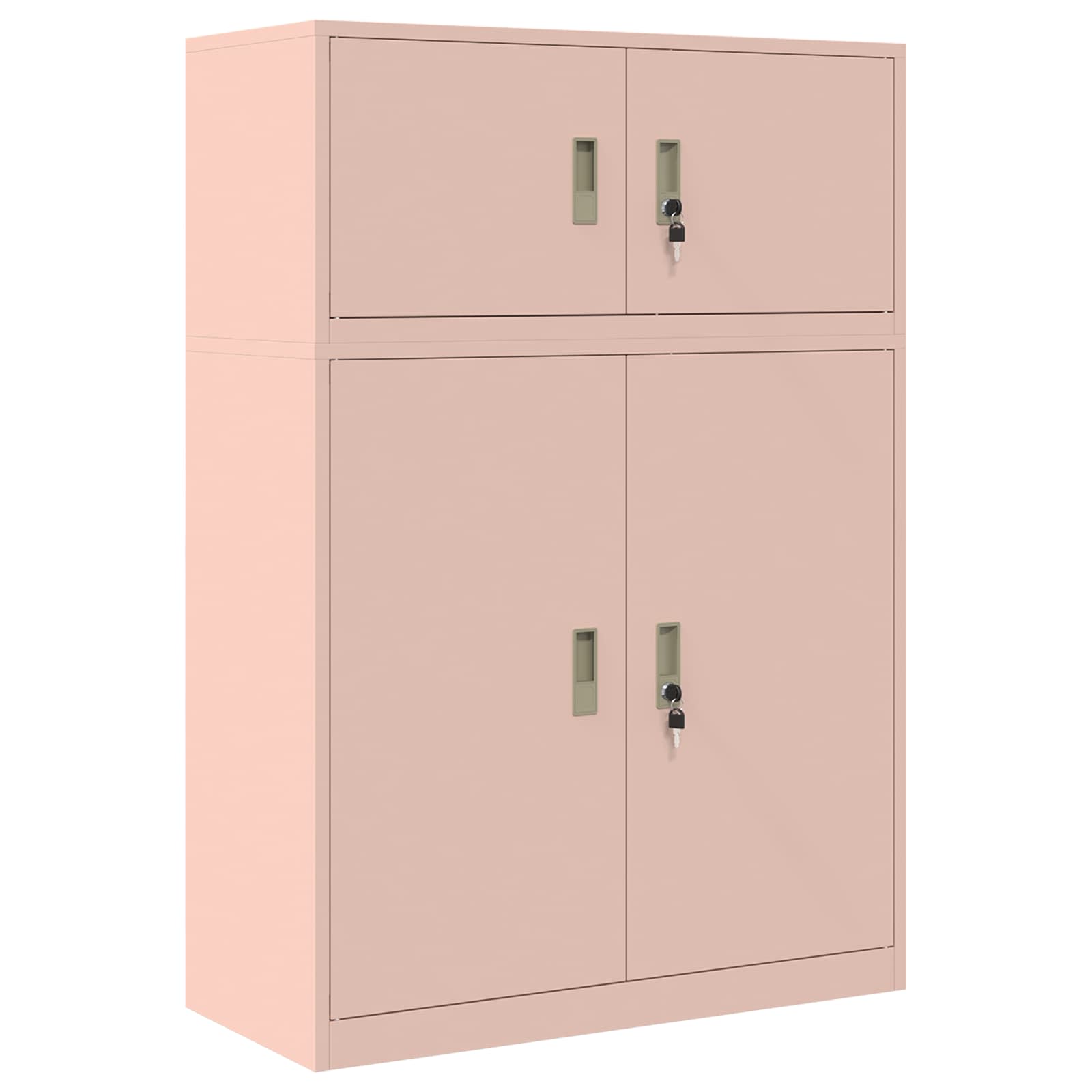 vidaXL Storage Cabinet 2 pcs Pink 90 x 40 x 130 cm Steel Lockable 2