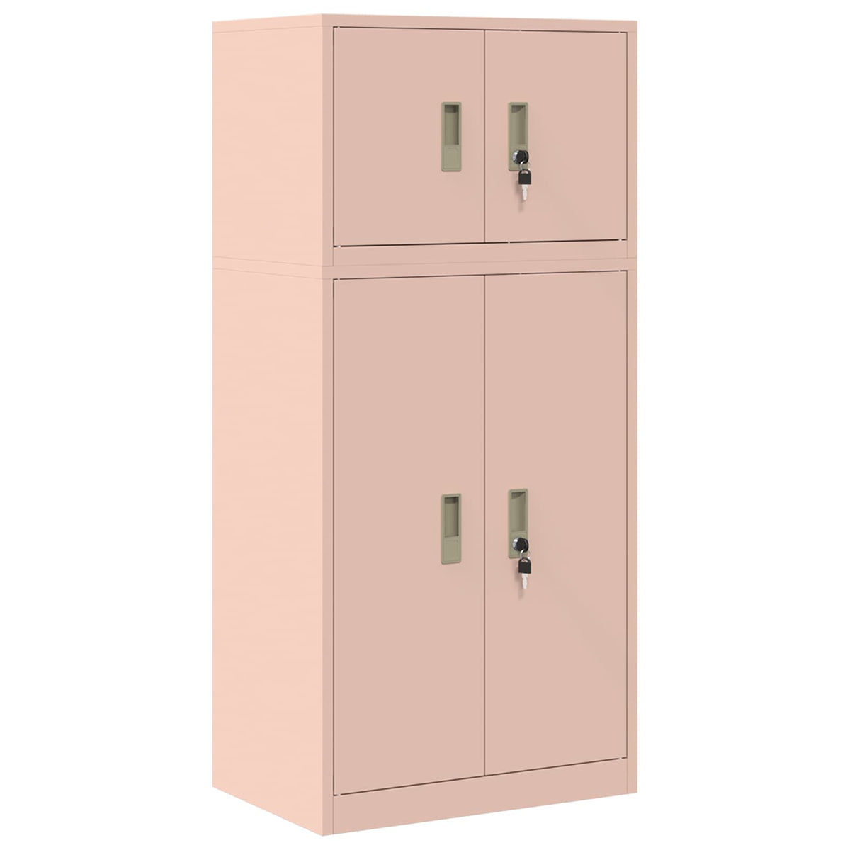 vidaXL Storage Cabinet 2 pcs Pink 60 x 40 x 130 cm Steel Lockable 2