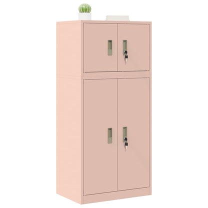 vidaXL Storage Cabinet 2 pcs Pink 60 x 40 x 130 cm Steel Lockable 3