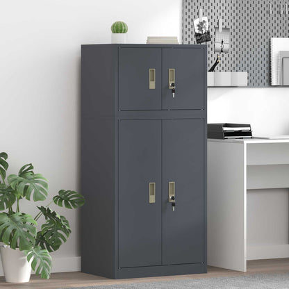 vidaXL Storage Cabinet 2 pcs Anthracite 60 x 40 x 130 cm Steel 1