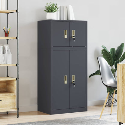 vidaXL Storage Cabinet 2 pcs Anthracite 60 x 40 x 130 cm Steel 4