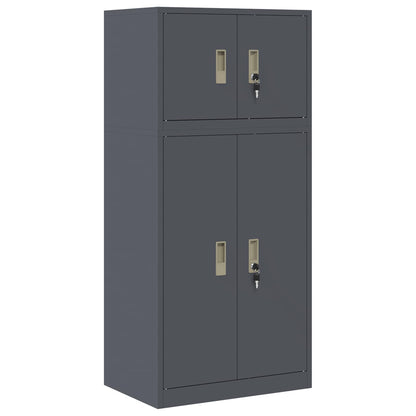 vidaXL Storage Cabinet 2 pcs Anthracite 60 x 40 x 130 cm Steel 2