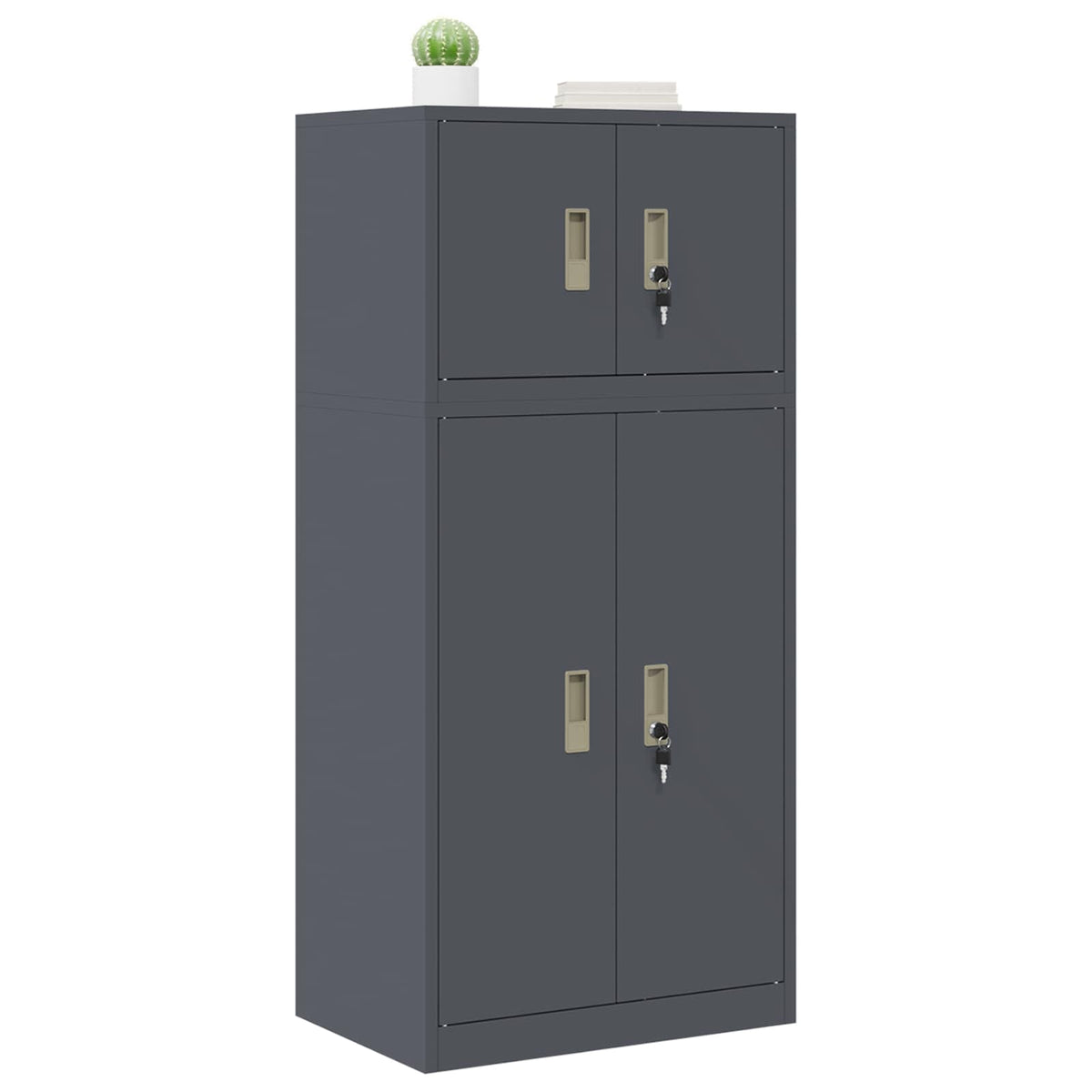 vidaXL Storage Cabinet 2 pcs Anthracite 60 x 40 x 130 cm Steel 3