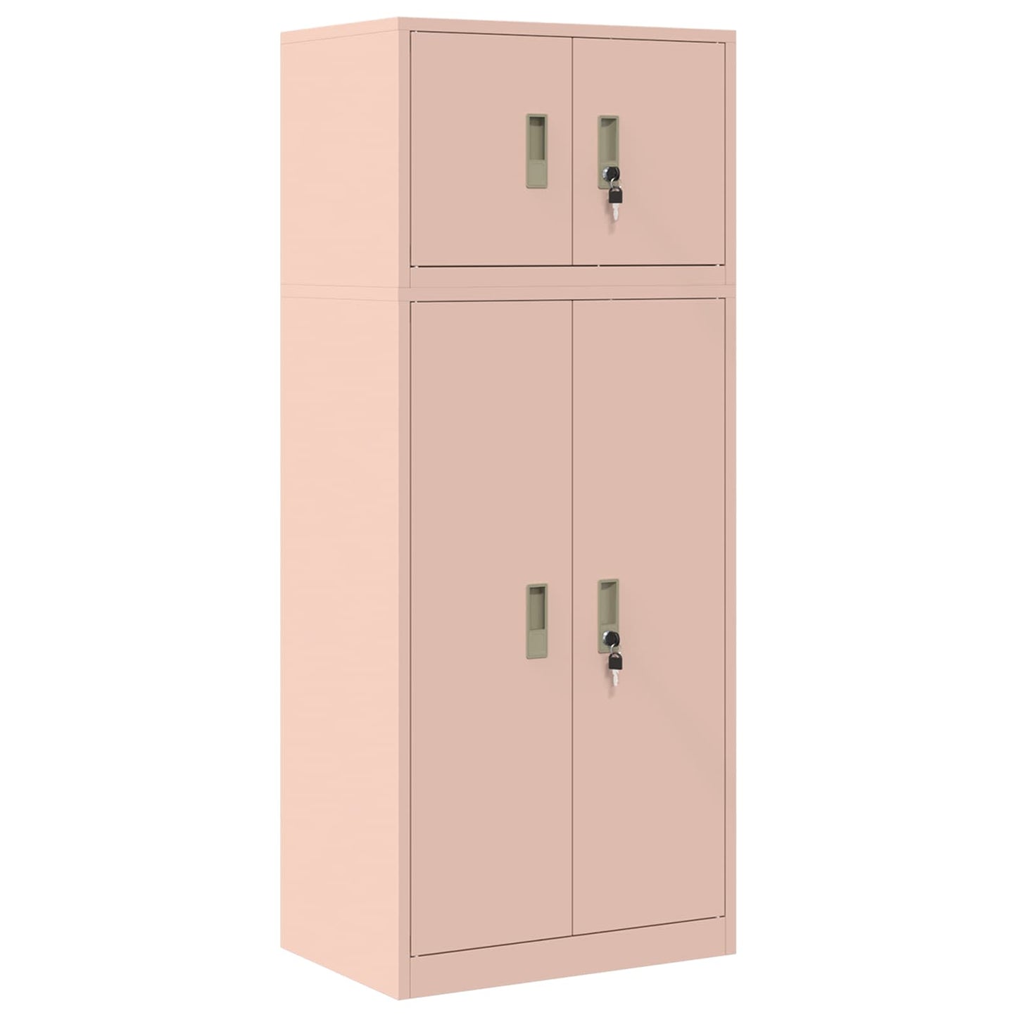 vidaXL Storage Cabinet 2 pcs Pink 60 x 40 x 145 cm Steel Lockable 2