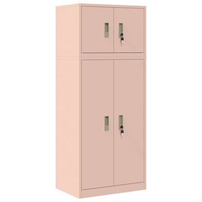 vidaXL Storage Cabinet 2 pcs Pink 60 x 40 x 145 cm Steel Lockable 2