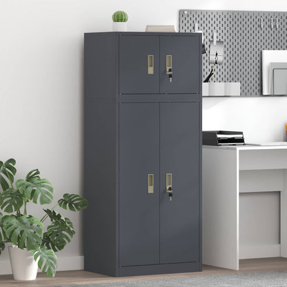 vidaXL Storage Cabinet 2 pcs Anthracite 60 x 40 x 145 cm Steel 1