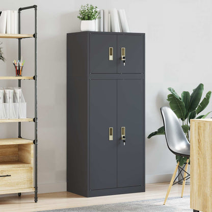vidaXL Storage Cabinet 2 pcs Anthracite 60 x 40 x 145 cm Steel 4