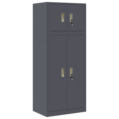 vidaXL Storage Cabinet 2 pcs Anthracite 60 x 40 x 145 cm Steel 2
