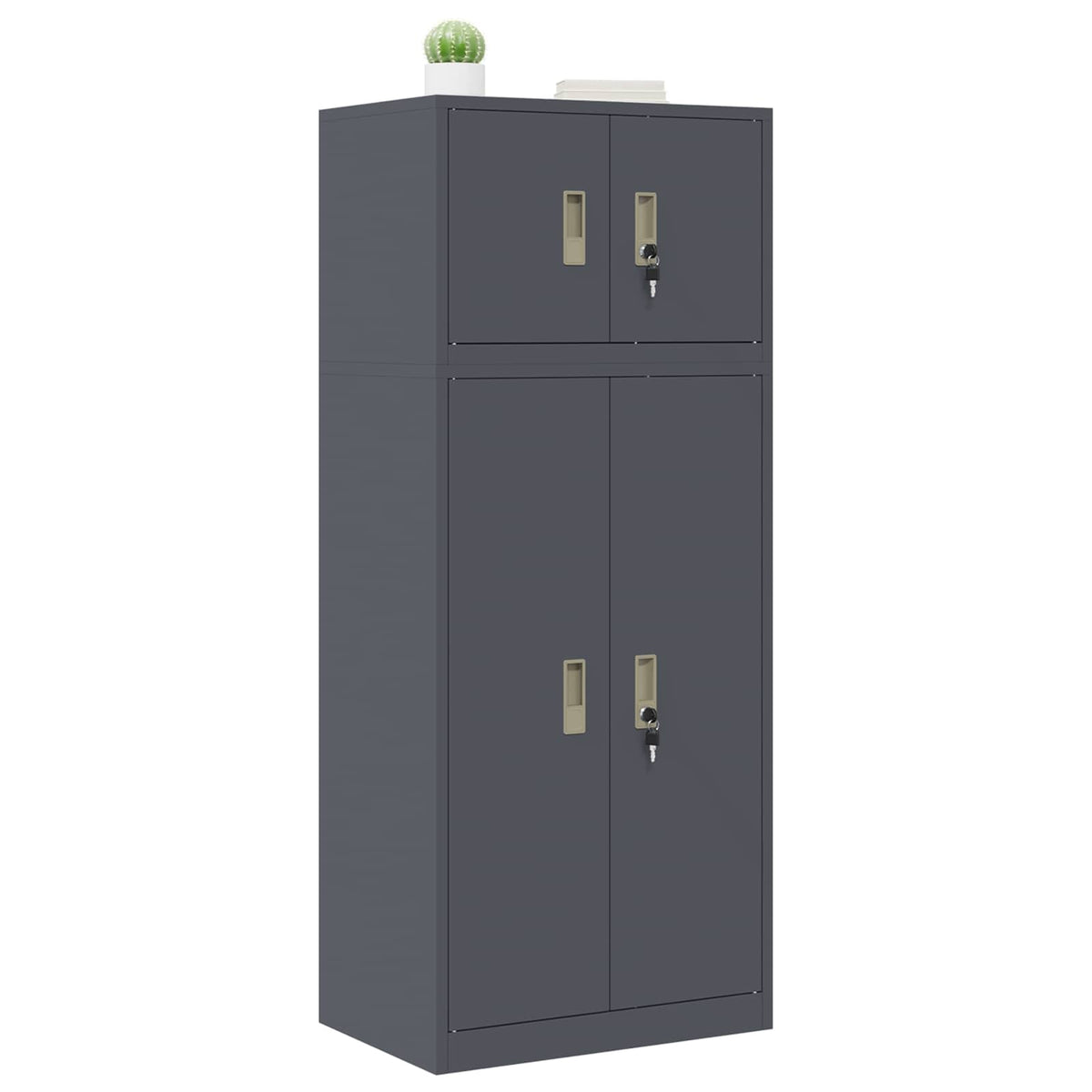 vidaXL Storage Cabinet 2 pcs Anthracite 60 x 40 x 145 cm Steel 3