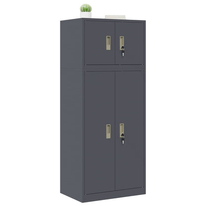vidaXL Storage Cabinet 2 pcs Anthracite 60 x 40 x 145 cm Steel 3