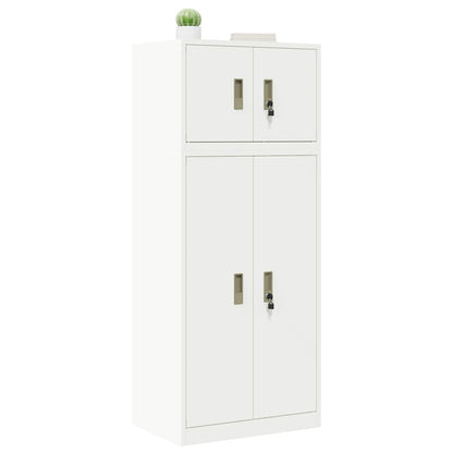 vidaXL Storage Cabinet 2 pcs White 60 x 40 x 145 cm Steel Lockable 3