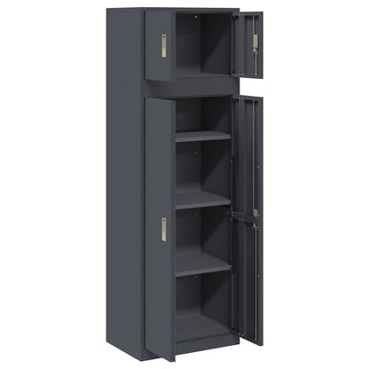 vidaXL Storage Cabinet 2 pcs Anthracite 60 x 40 x 180 cm Steel 5