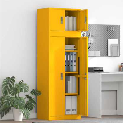vidaXL Storage Cabinet 2 pcs Mustard Yellow 60 x 40 x 180 cm Steel 1
