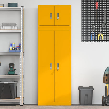 vidaXL Storage Cabinet 2 pcs Mustard Yellow 60 x 40 x 180 cm Steel 4