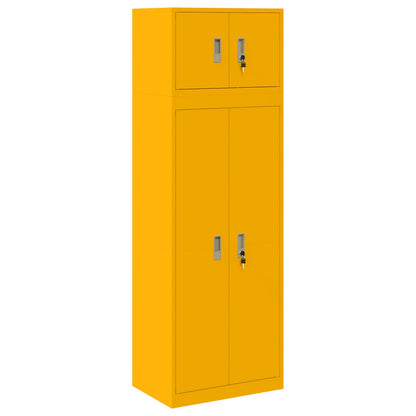 vidaXL Storage Cabinet 2 pcs Mustard Yellow 60 x 40 x 180 cm Steel 2