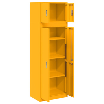 vidaXL Storage Cabinet 2 pcs Mustard Yellow 60 x 40 x 180 cm Steel 5
