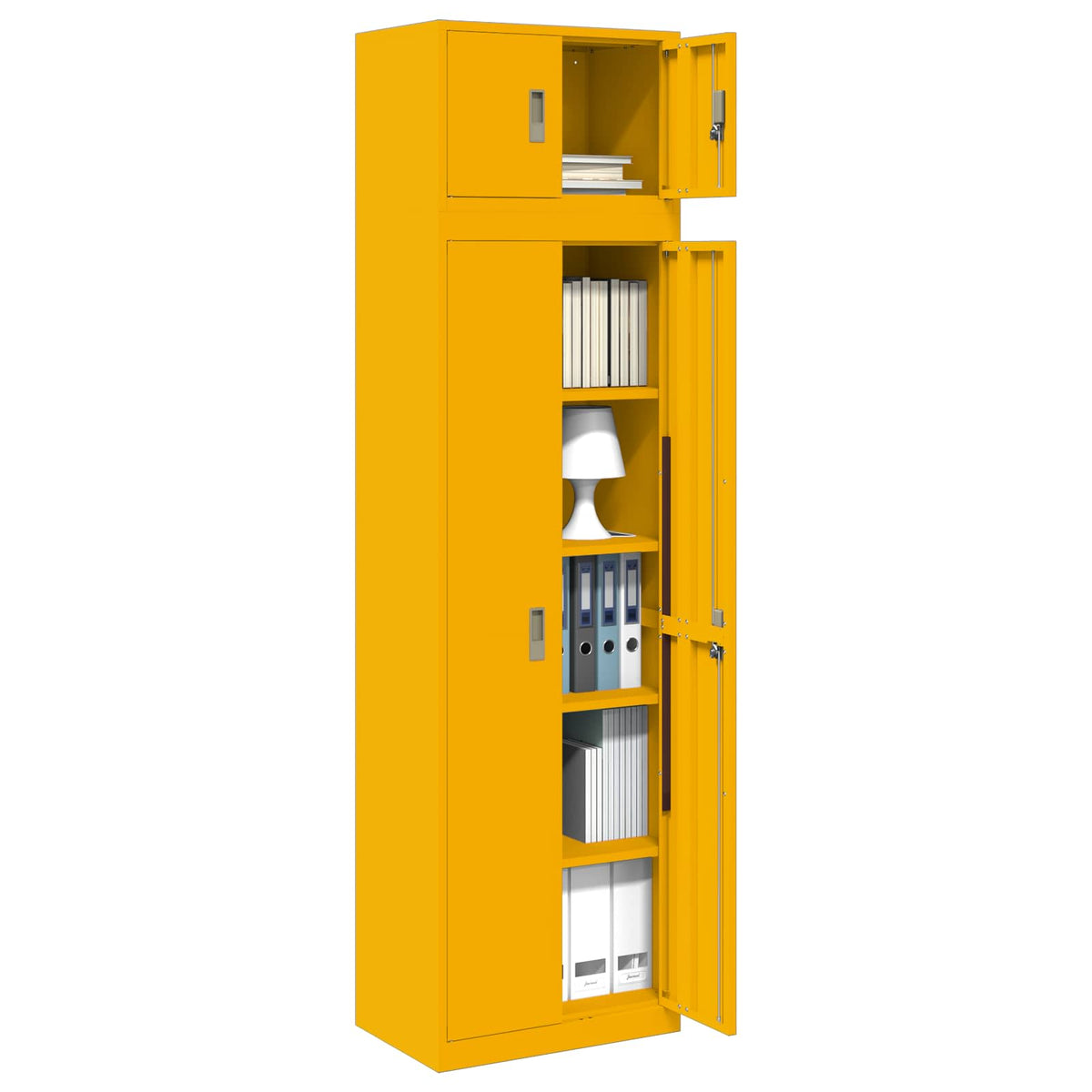 vidaXL Storage Cabinet 2 pcs Mustard Yellow 60 x 40 x 180 cm Steel 3