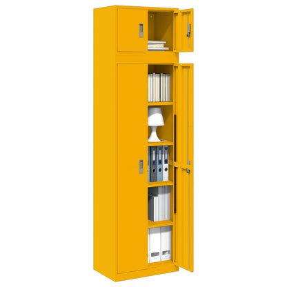 vidaXL Storage Cabinet 2 pcs Mustard Yellow 60 x 40 x 180 cm Steel 3