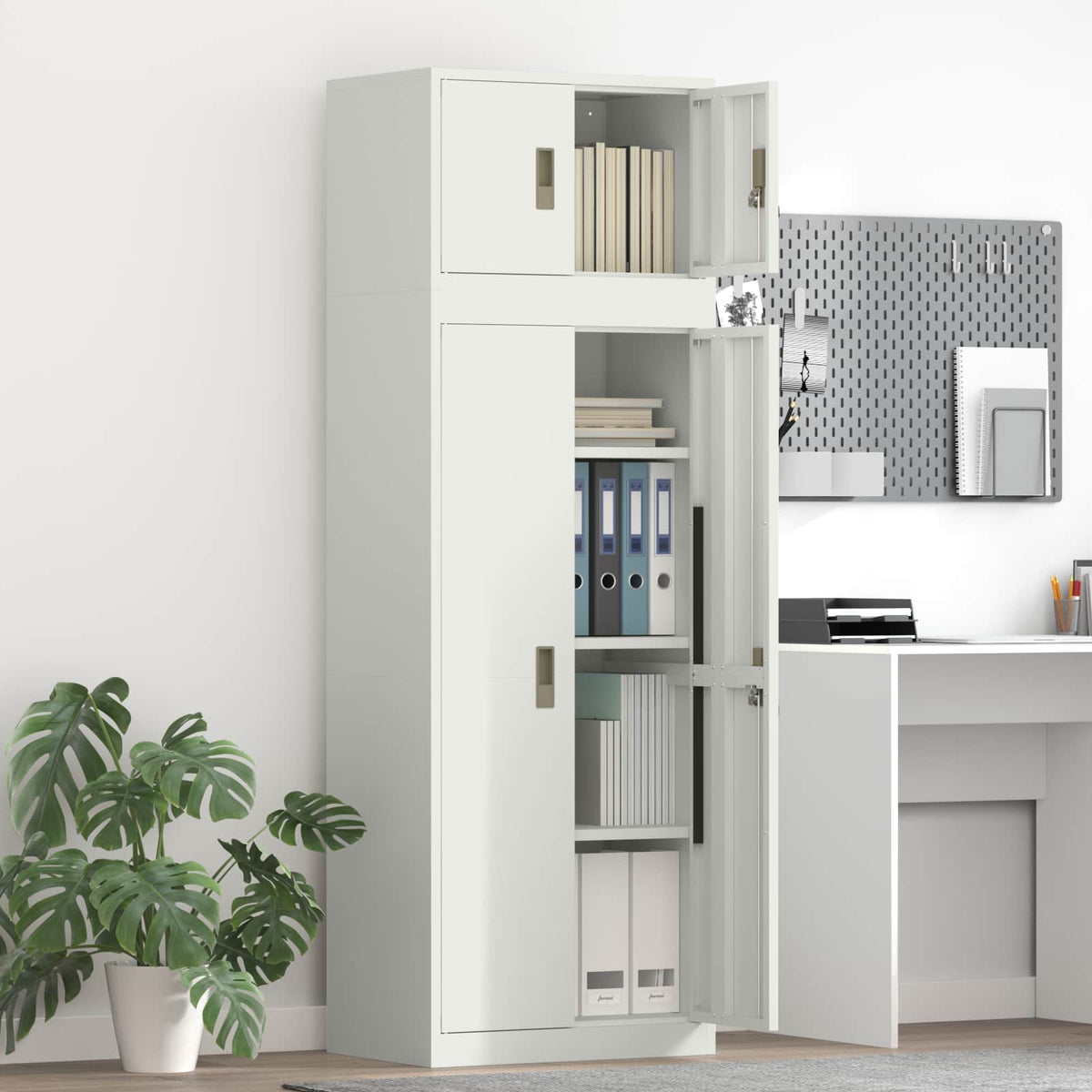 vidaXL Storage Cabinet 2 pcs 60 x 40 x 180 cm Steel Lockable 1