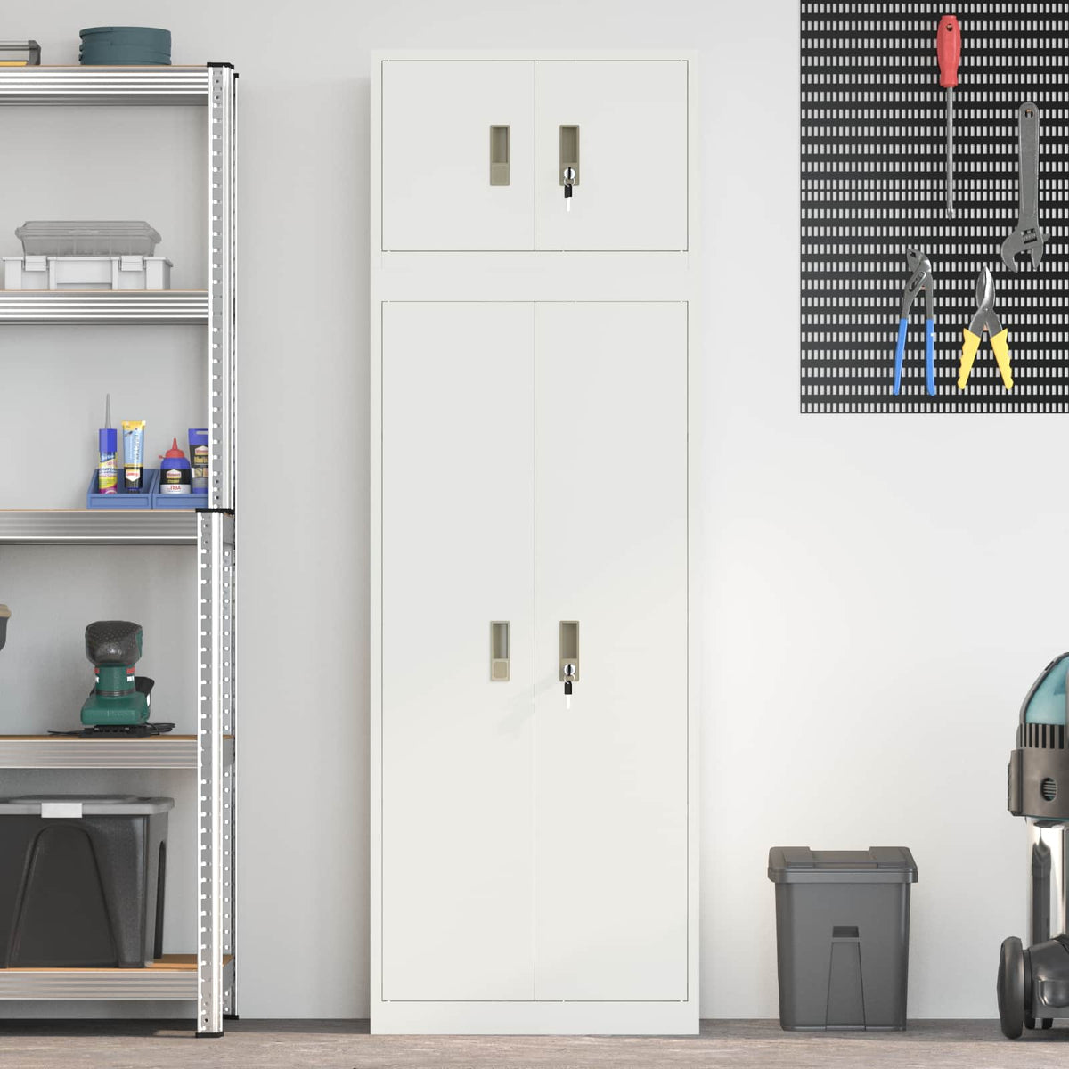 vidaXL Storage Cabinet 2 pcs 60 x 40 x 180 cm Steel Lockable 4