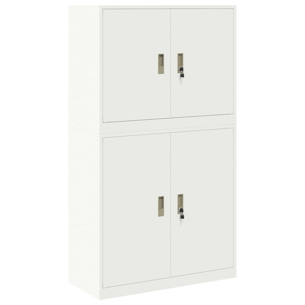 vidaXL Storage Cabinet 2 pcs White 90 x 40 x 160 cm Steel Lockable 2