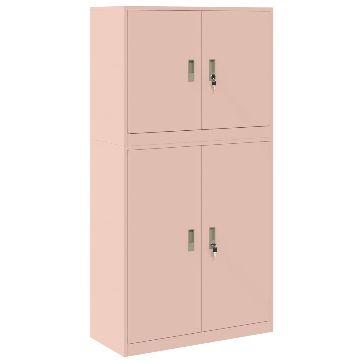 vidaXL Storage Cabinet 2 pcs Pink 90 x 40 x 175 cm Steel Lockable 2