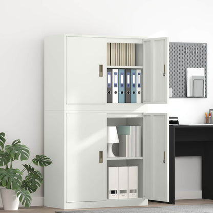 vidaXL Storage Cabinet 2 pcs White 90 x 40 x 175 cm Steel Lockable 1