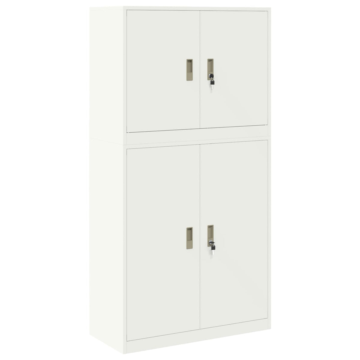 vidaXL Storage Cabinet 2 pcs White 90 x 40 x 175 cm Steel Lockable 2
